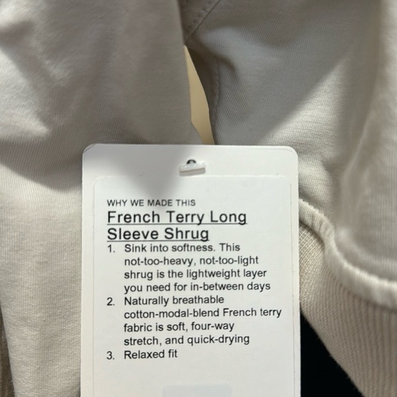 LULULEMON French Terry Long Sleeve Shrug - Picture 7 of 7